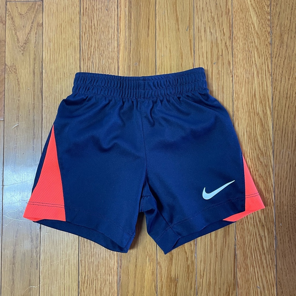 Nike dri-fit Kids' Dark‎ Blue and Bright orange Shorts 2T
